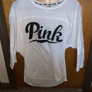 Quarter length pink shirt